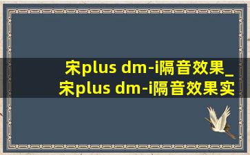 宋plus dm-i隔音效果_宋plus dm-i隔音效果实测